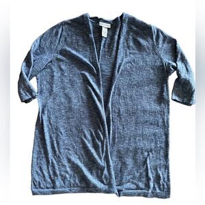 Catherine’s women’s 1/2 sleeve cotton blend open blue cardigan sz OX lightweight